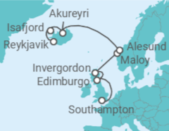 Itinerario del Crucero Reino Unido, Noruega, Islandia - NCL Norwegian Cruise Line