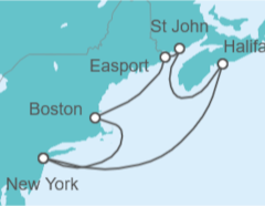 Itinerario del Crucero Canadá y Nueva Inglaterra con Saint John - Princess Cruises