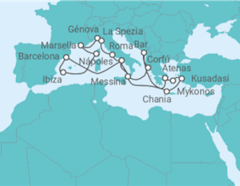 Itinerario del Crucero Lo Mejor del Mediterráneo - Princess Cruises