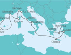 Itinerario del Crucero Mediterráneo con Grecia, Italia y Turquía - Princess Cruises