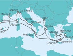 Itinerario del Crucero Lo Mejor del Mediterráneo - Princess Cruises