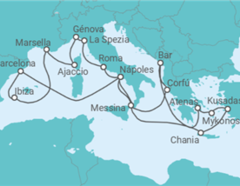 Itinerario del Crucero Lo Mejor del Mediterráneo - Princess Cruises