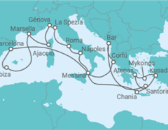 Itinerario del Crucero Lo Mejor del Mediterráneo - Princess Cruises