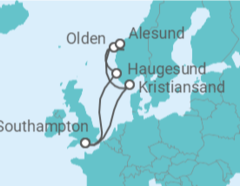 Itinerario del Crucero Fiordos Noruegos - Con vuelos - MSC Cruceros