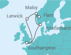 Itinerario del Crucero Fiordos Noruegos - Con vuelos - MSC Cruceros