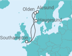 Itinerario del Crucero Noruega - Cunard