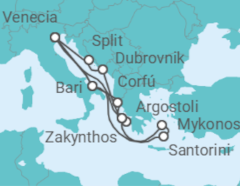 Itinerario del Crucero Italia, Grecia y Croacia - Costa Cruceros