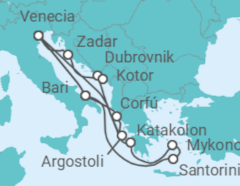 Itinerario del Crucero Italia, Grecia, Croacia y Montenegro - Costa Cruceros