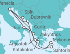 Itinerario del Crucero Italia, Grecia y Croacia - Costa Cruceros