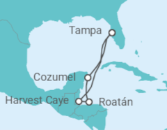 Itinerario del Crucero El Caribe: Harvest Caye, Cozumel y Roatán - NCL Norwegian Cruise Line