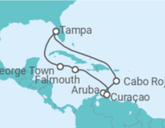 Itinerario del Crucero El Caribe: Curazao, Aruba y  República Dominicana - NCL Norwegian Cruise Line