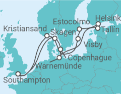 Itinerario del Crucero Noruega, Dinamarca y Suecia - Princess Cruises