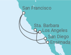 Itinerario del Crucero Costa clásica de California - Princess Cruises