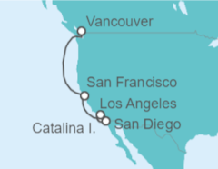 Itinerario del Crucero Región Vinícola del Pacífico - Princess Cruises