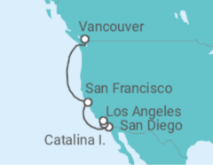 Itinerario del Crucero Región Vinícola del Pacífico - Princess Cruises