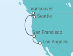Itinerario del Crucero Región Vinícola del Pacífico - Princess Cruises