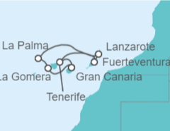 Itinerario del Crucero Islas Canarias - AIDA