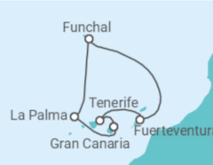 Itinerario del Crucero Islas Canarias - AIDA
