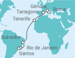Itinerario del Crucero Desde Roma a Santos - MSC Cruceros