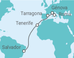 Itinerario del Crucero Desde Roma a Salvador de Bahía - MSC Cruceros