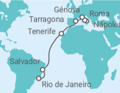 Itinerario del Crucero Desde Nápoles a Río de Janeiro - MSC Cruceros