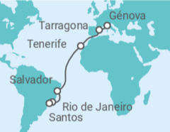 Itinerario del Crucero Desde Génova a Santos - MSC Cruceros