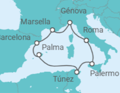 Itinerario del Crucero Italia, Francia, España e Islas Baleares - Costa Cruceros
