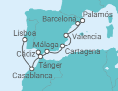 Itinerario del Crucero Adéntrate en en la intriga de Casablanca - Silversea
