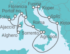 Itinerario del Crucero Evocadoras ciudades del Adriático - Silversea