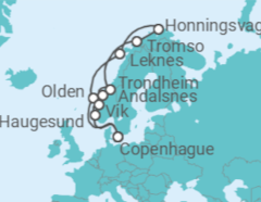 Itinerario del Crucero Fiordos profundos y una vasta belleza del norte - Silversea