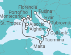 Itinerario del Crucero Tesoros del Renacimiento toscano - Silversea