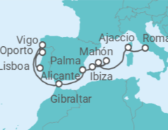 Itinerario del Crucero Maravillosas puestas de sol de Ibiza - Silversea