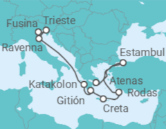 Itinerario del Crucero Contrastes entre oriente y occidente - Silversea