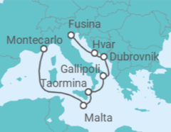 Itinerario del Crucero Las islas más elegantes del Mediterráneo - Silversea