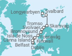 Itinerario del Crucero Los majestuosos paisajes del norte de Europa - Silversea