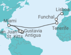 Itinerario del Crucero Doradas arenas de las Antillas Menores - Silversea