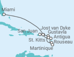 Itinerario del Crucero El irresistible atractivo del Caribe Oriental - Silversea