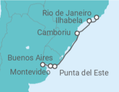 Itinerario del Crucero Argentina, Uruguay, Brasil - Silversea