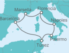 Itinerario del Crucero Italia, Francia, Túnez - MSC Cruceros