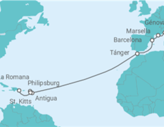 Itinerario del Crucero Desde Génova a La Romana - MSC Cruceros