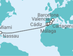 Itinerario del Crucero España y Marruecos Transatlántico - Royal Caribbean