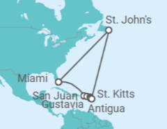 Itinerario del Crucero Color colonial de San Juan - Silversea