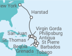 Itinerario del Crucero Desde Nueva York a Bridgetown - Azamara