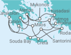 Itinerario del Crucero Una auténtica odisea por el Egeo - Silversea