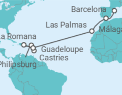 Itinerario del Crucero España, Guadalupe, Saint Maarten, República Dominicana, Santa Lucía - Costa Cruceros