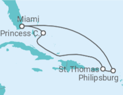 Itinerario del Crucero Caribe oriental con St. Thomas - Princess Cruises