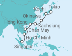 Itinerario del Crucero Sudeste Asiático y Japón - Princess Cruises