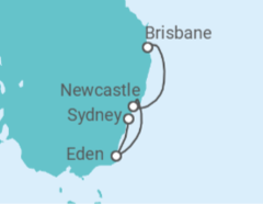 Itinerario del Crucero Escapada por la Costa Hunter - Princess Cruises
