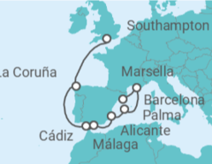 Itinerario del Crucero España, Francia - MSC Cruceros
