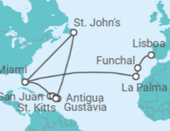 Itinerario del Crucero Desde Miami (EEUU) a Lisboa - Silversea